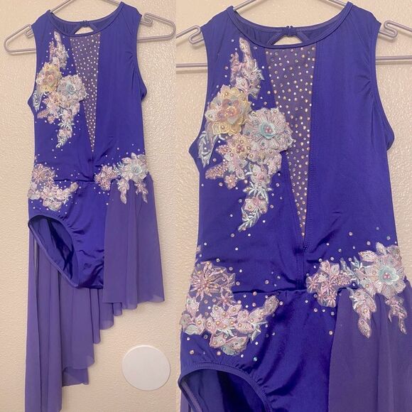 WEISSMAN Balera Dance purple solo Costume embellished Dress D12370 SA adult - Picture 1 of 15